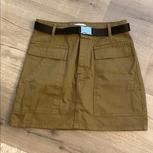 Top Shop army green belted skirt